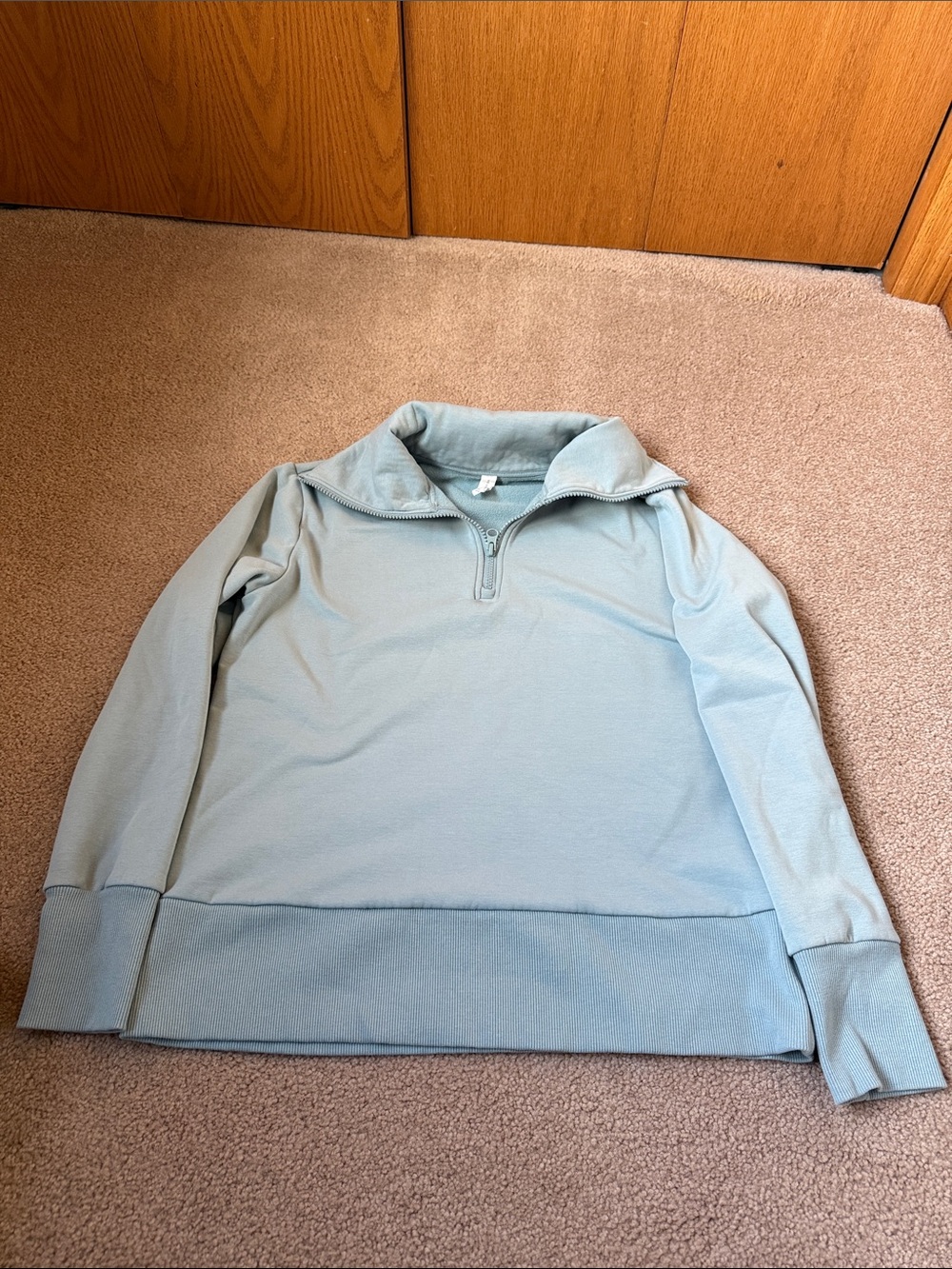 Women's Light Blue Half-Zip Pullover Hoodie